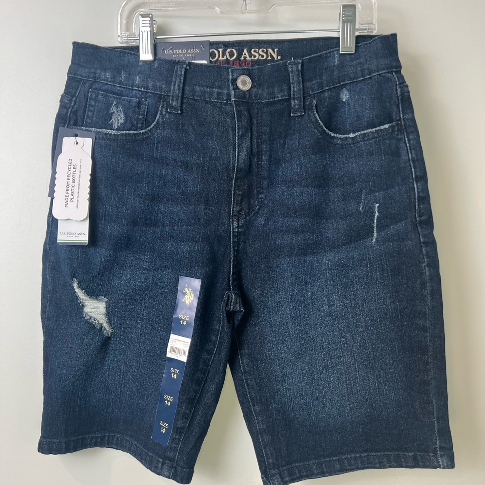 U.S. Polo Assn. Boys Size 14 5 Pocket Shorts Blue Jean Denim NWT